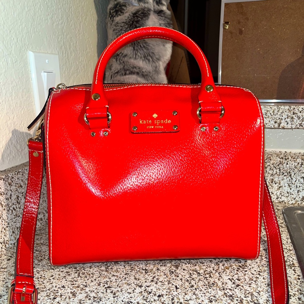 Kate Spade medium red top handle purse